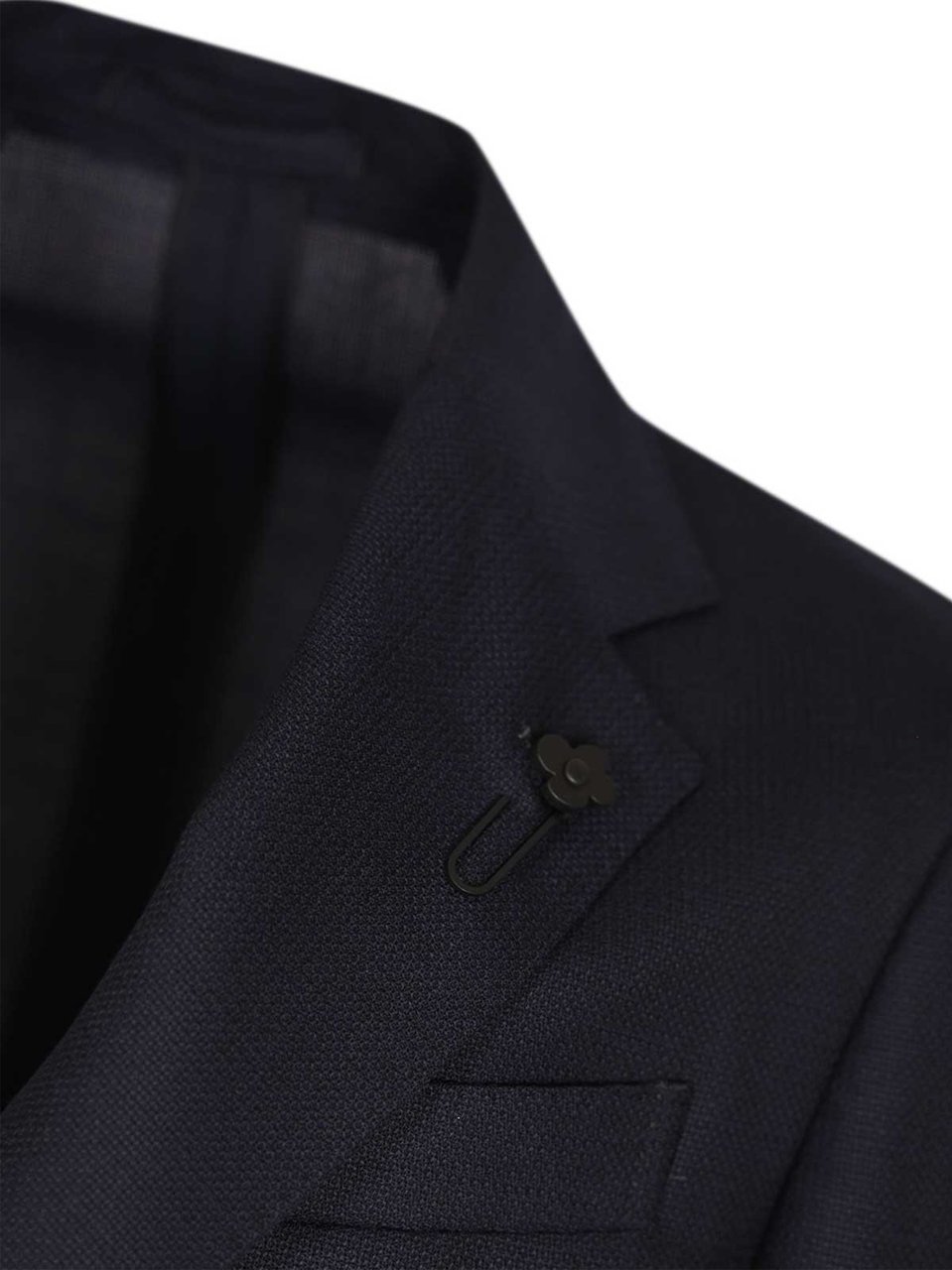 Lardini Black Roma Tailored Wool Blazer Zwart