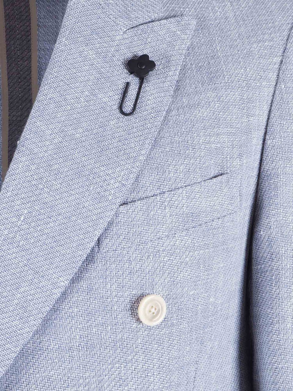 Lardini Double Breasted Peak Lapel Blazer Grijs