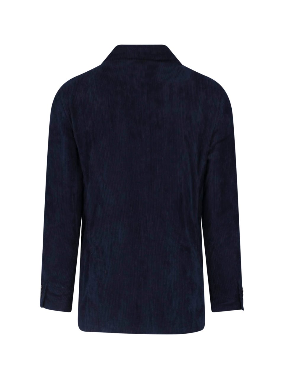 Lardini Dark Blue Corduroy Cotton Velvet Blazer Blauw