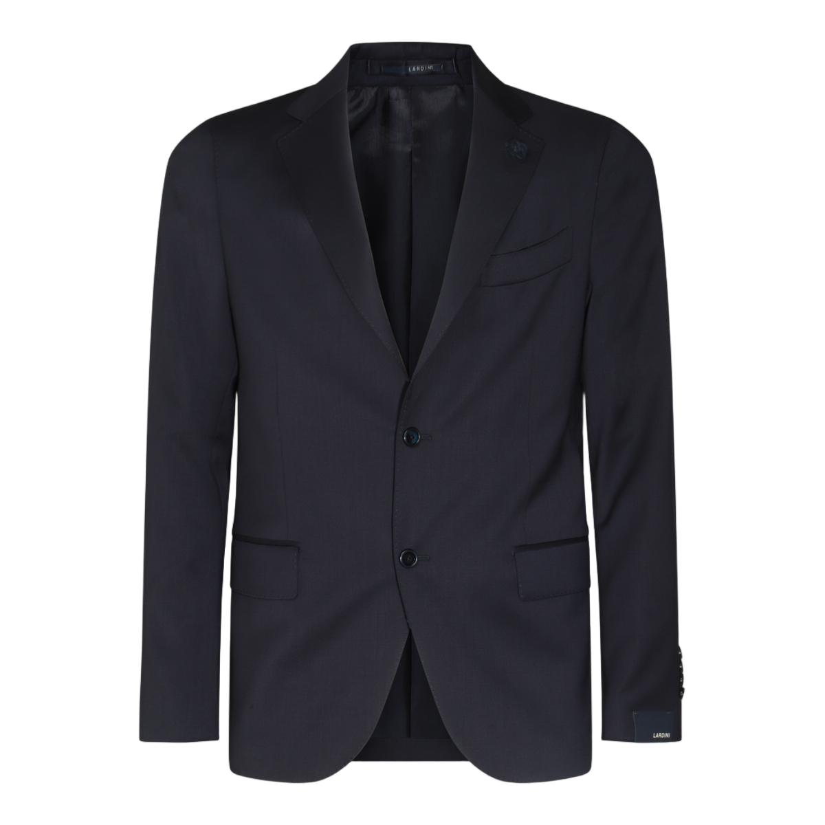 Lardini Tailored Black Blazer With Structured Silhouette And Notched Lapel Zwart