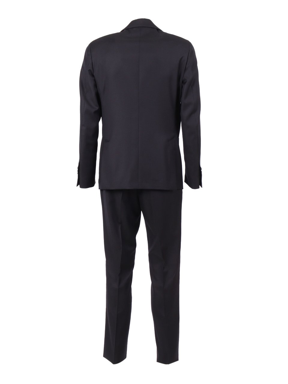 Lardini Tailored Black Suit with Notch Lapels and Tapered Fit Zwart