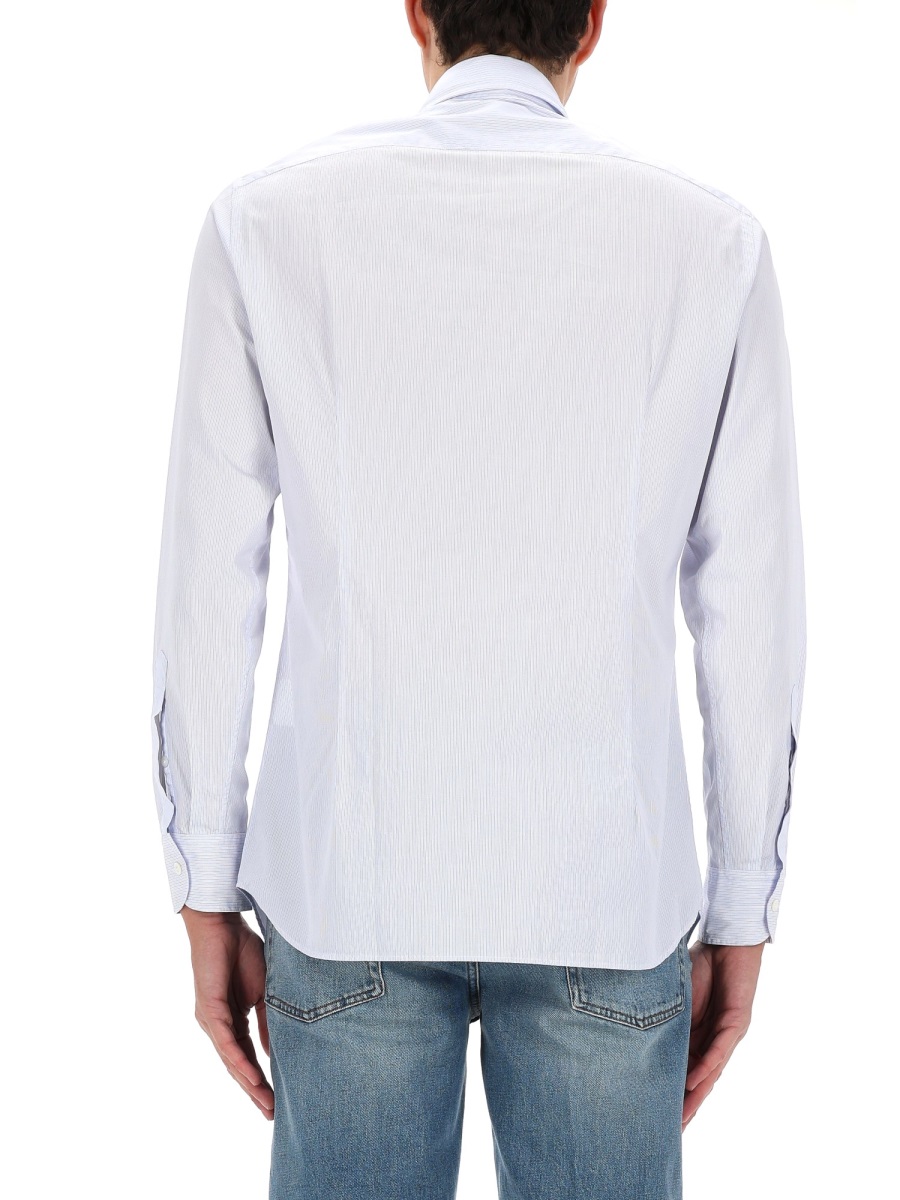Lardini White Cotton Pointed Collar Shirt Wit