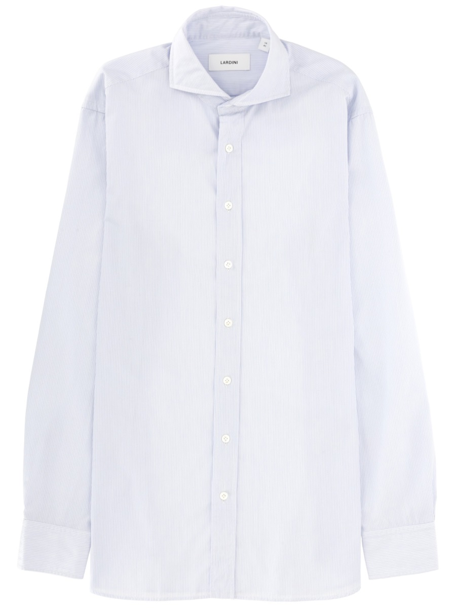 Lardini White Cotton Pointed Collar Shirt Wit