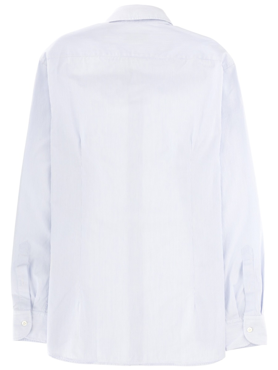Lardini White Cotton Pointed Collar Shirt Wit