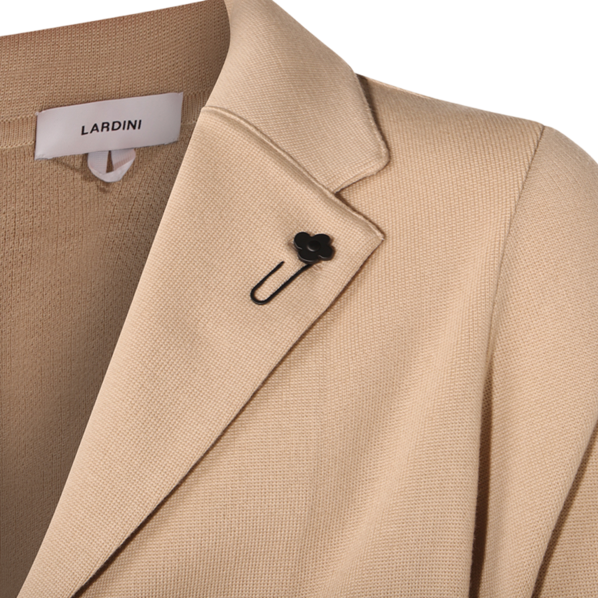 Lardini Tailored Brown Blazer With Textured Fabric And Floral Pin Roze