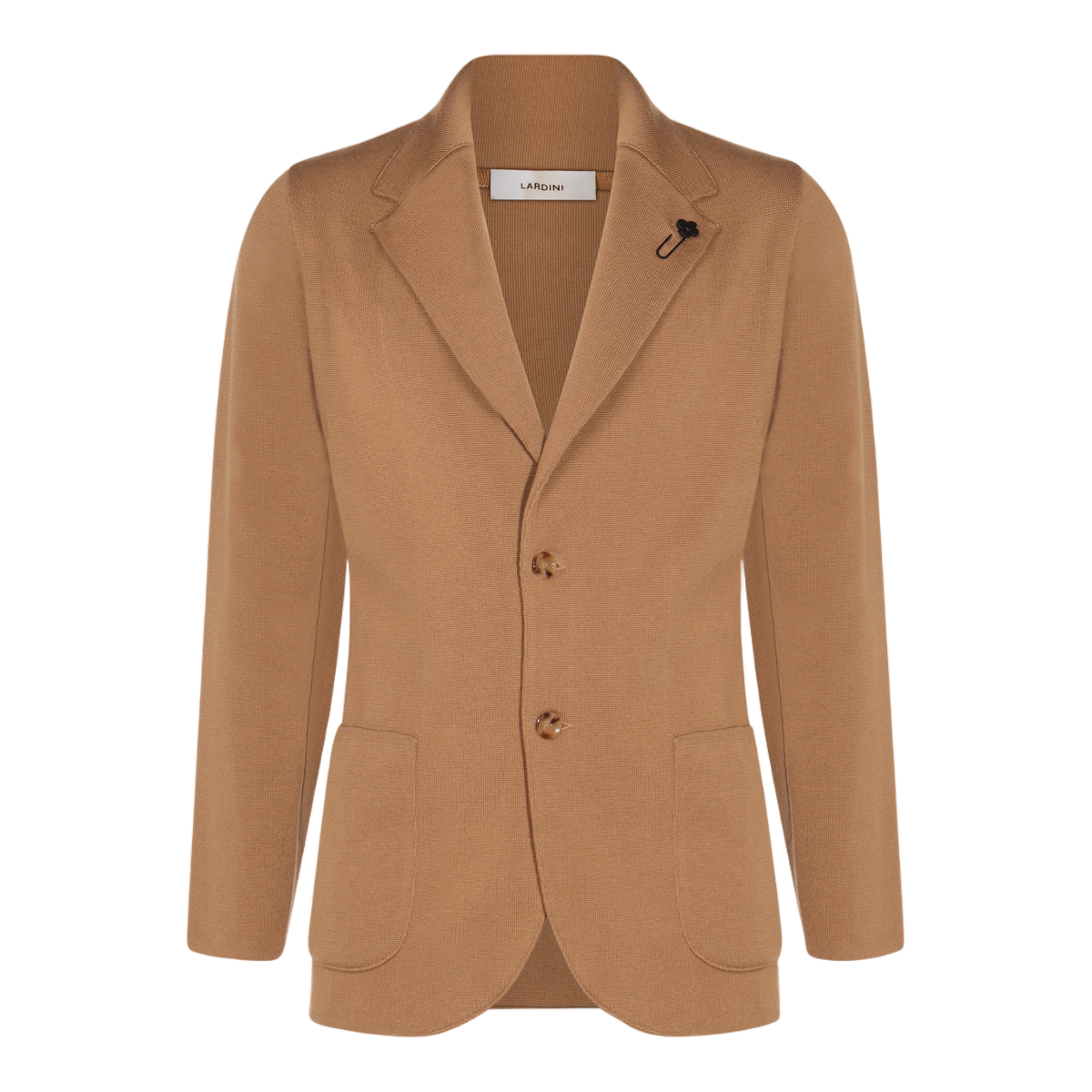 Lardini Tailored Blazer with Notch Lapels and Unique Lapel Pin Bruin