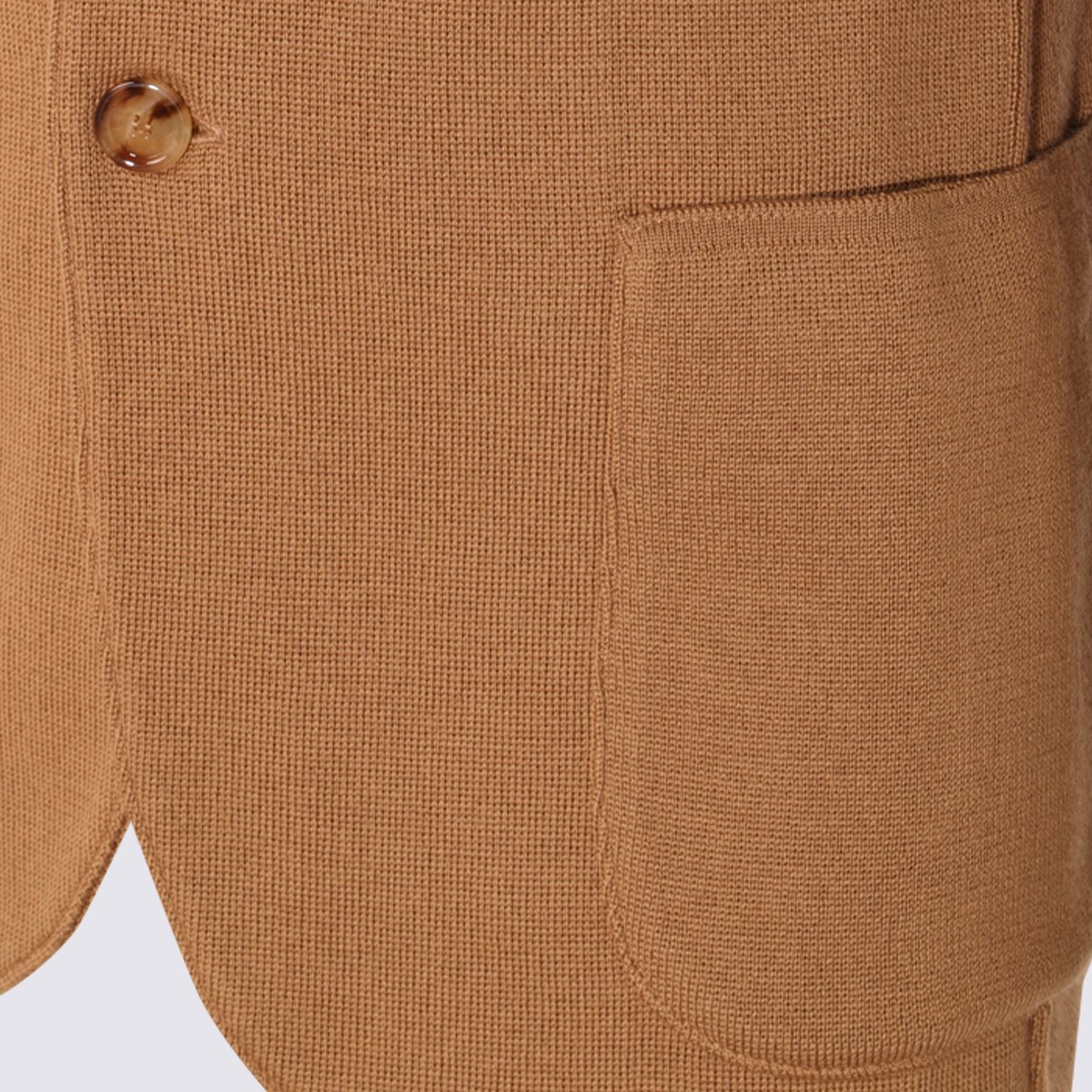 Lardini Tailored Blazer with Notch Lapels and Unique Lapel Pin Bruin