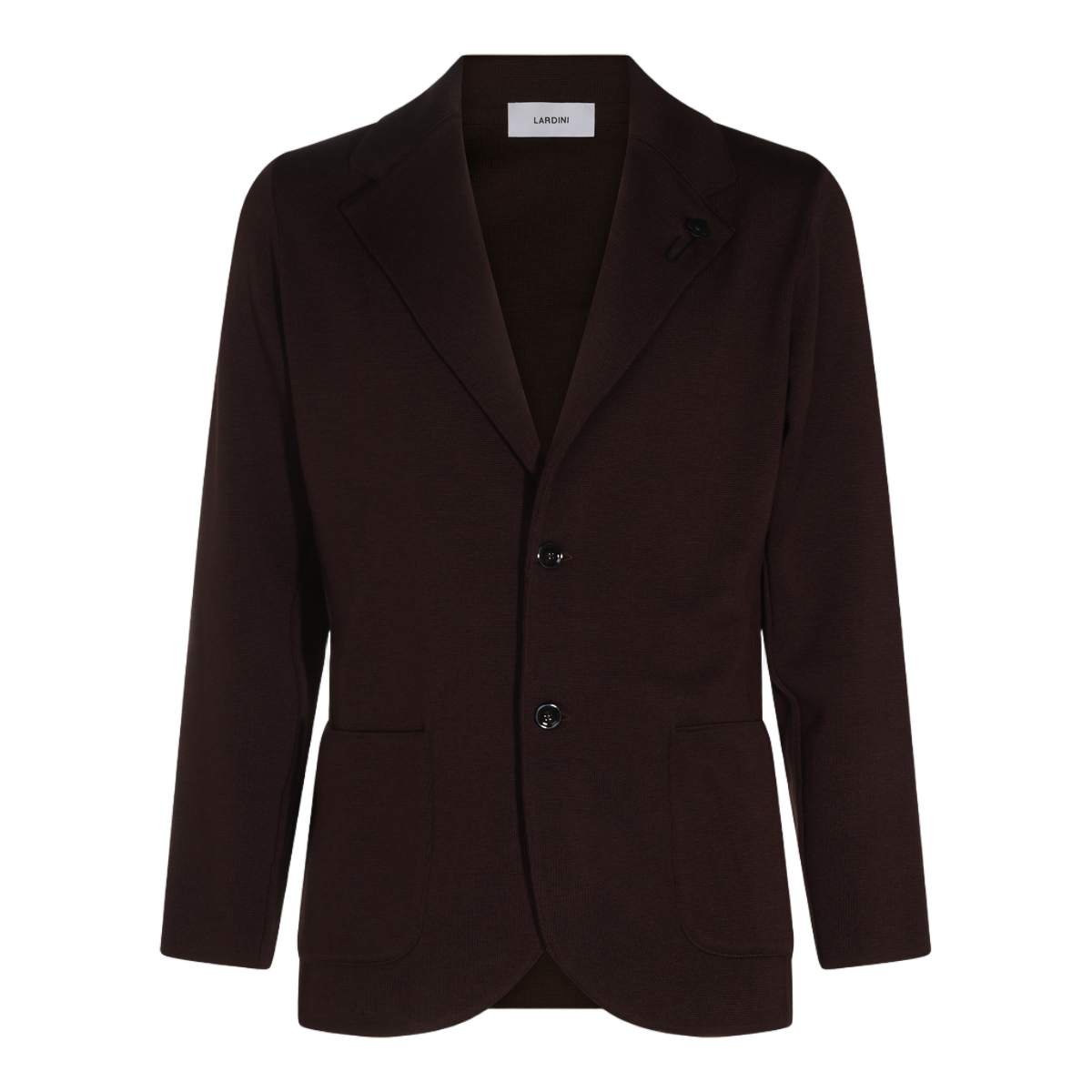 Lardini Classic Tailored Jacket with Floral Lapel Pin Detail Bruin