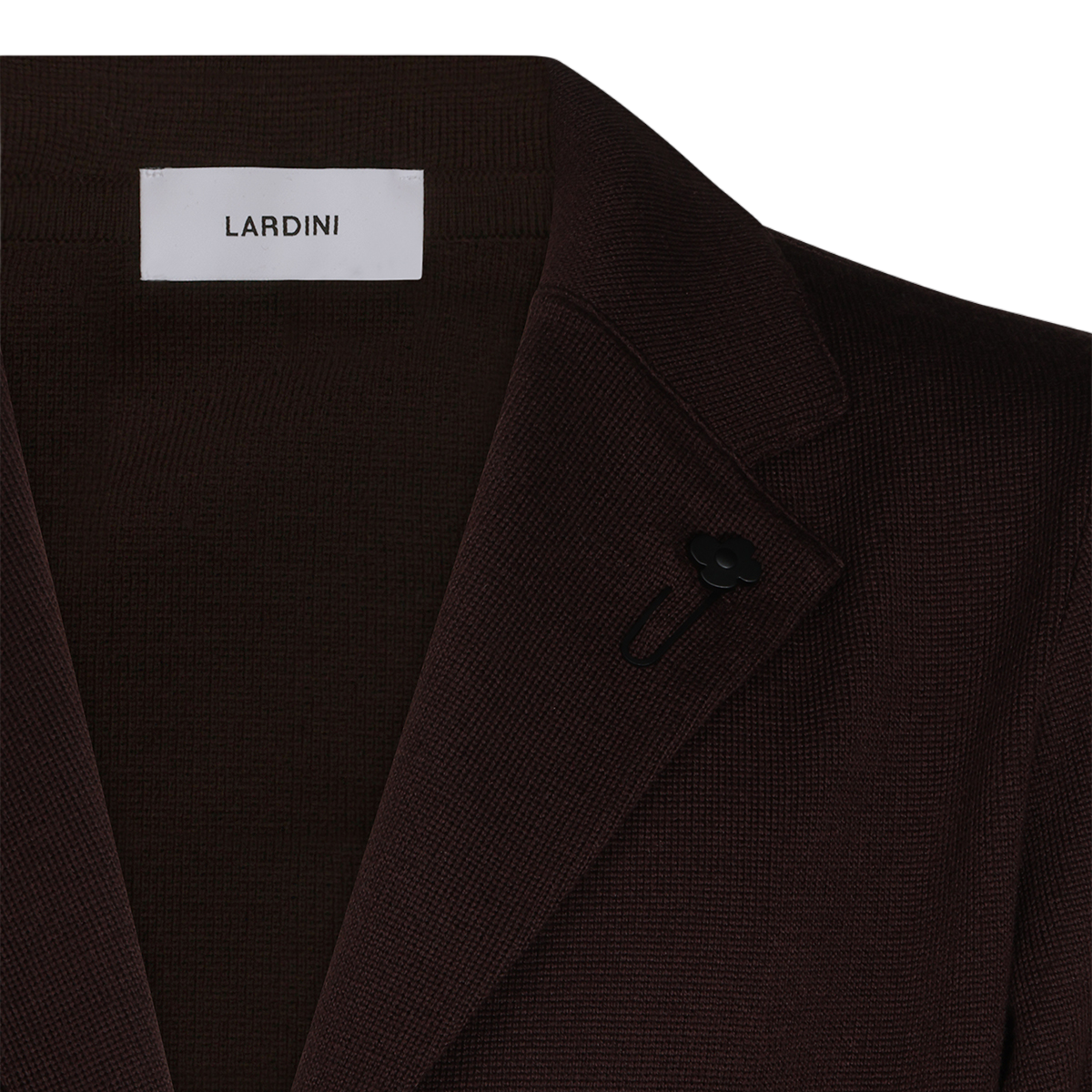 Lardini Classic Tailored Jacket with Floral Lapel Pin Detail Bruin