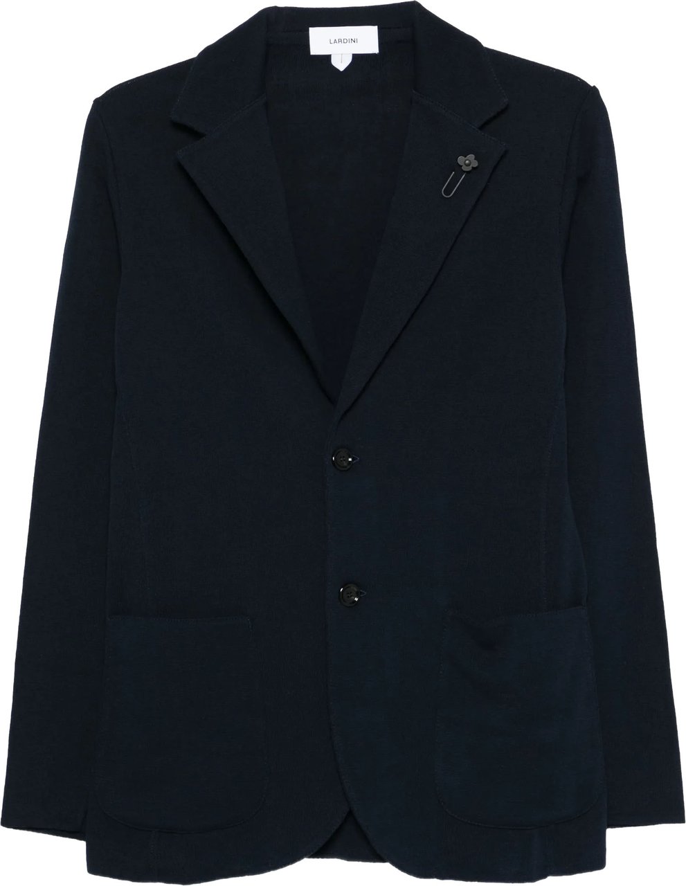 Lardini Black Knitted Tailored Cotton Jacket Zwart