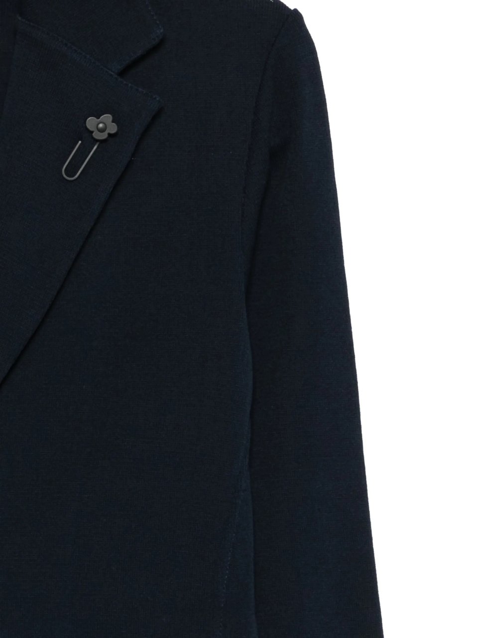 Lardini Black Knitted Tailored Cotton Jacket Zwart