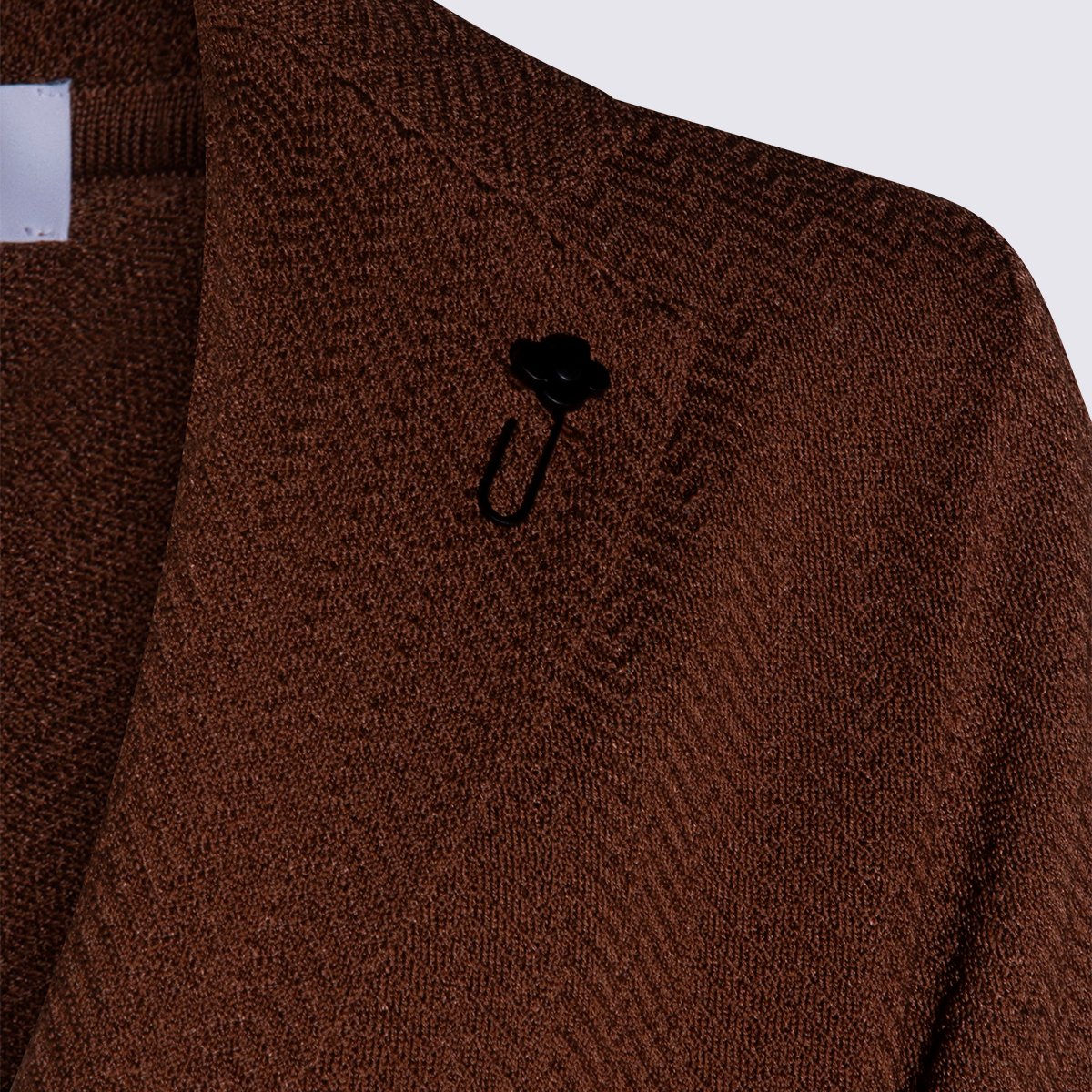 Lardini Textured Brown Blazer With Classic Two-Button Closure Bruin