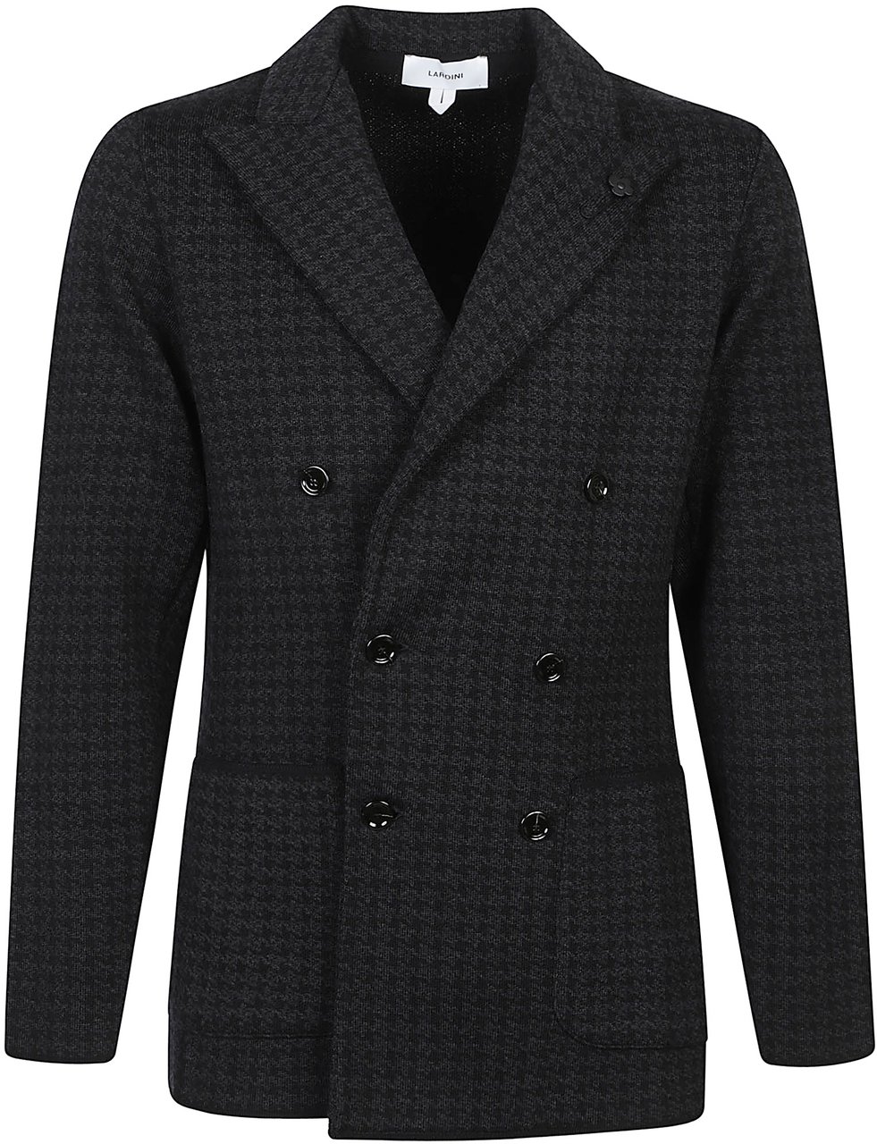 Lardini Double Breasted Jacket Black Zwart