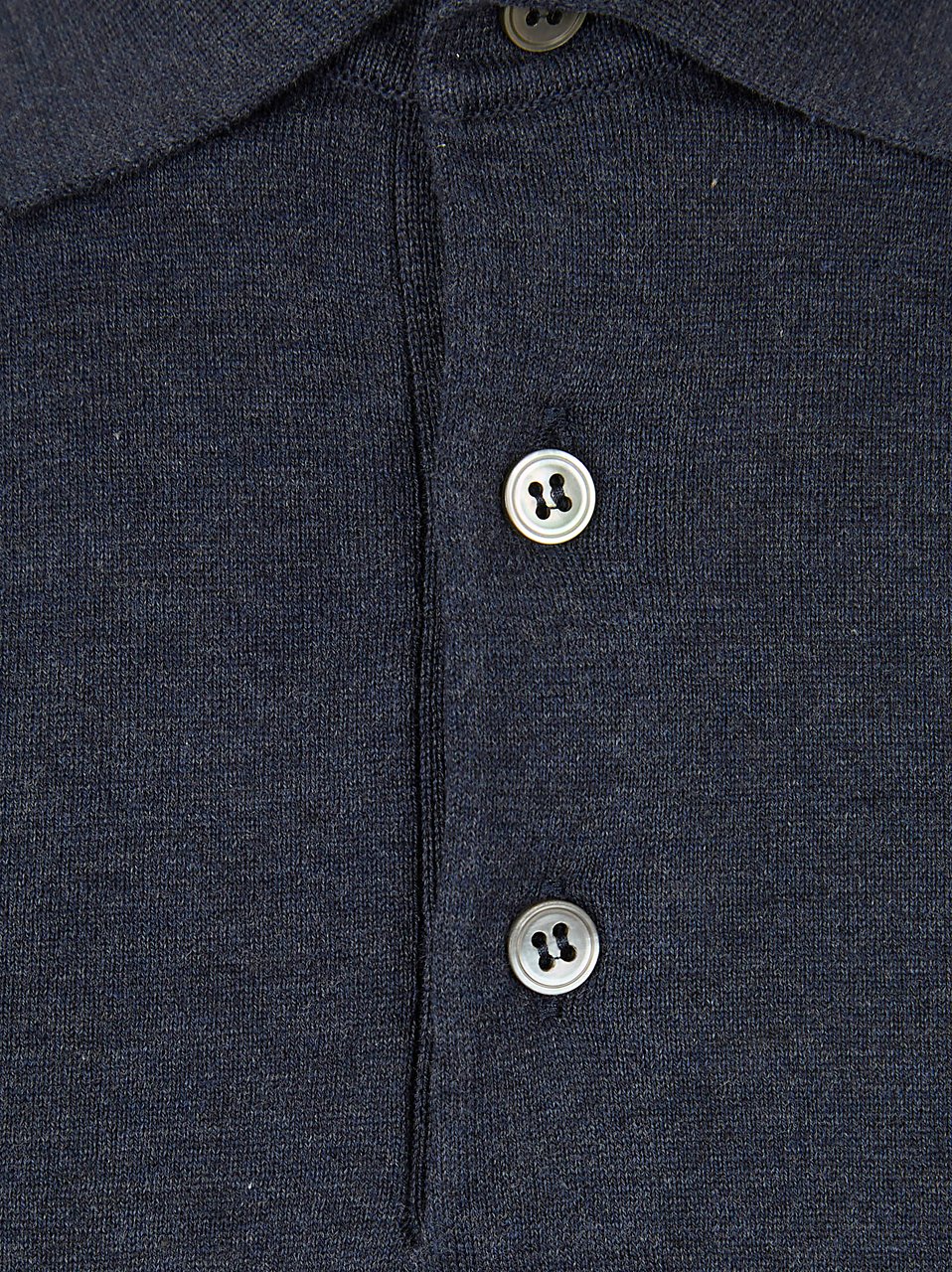 Lardini Short-Sleeve Polo Shirt with Classic Collar and Ribbed Detailing Blauw
