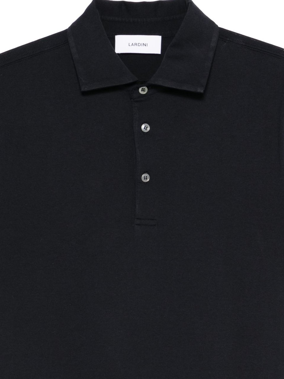 Lardini Dark Blue Cotton Silk Polo Shirt Zwart