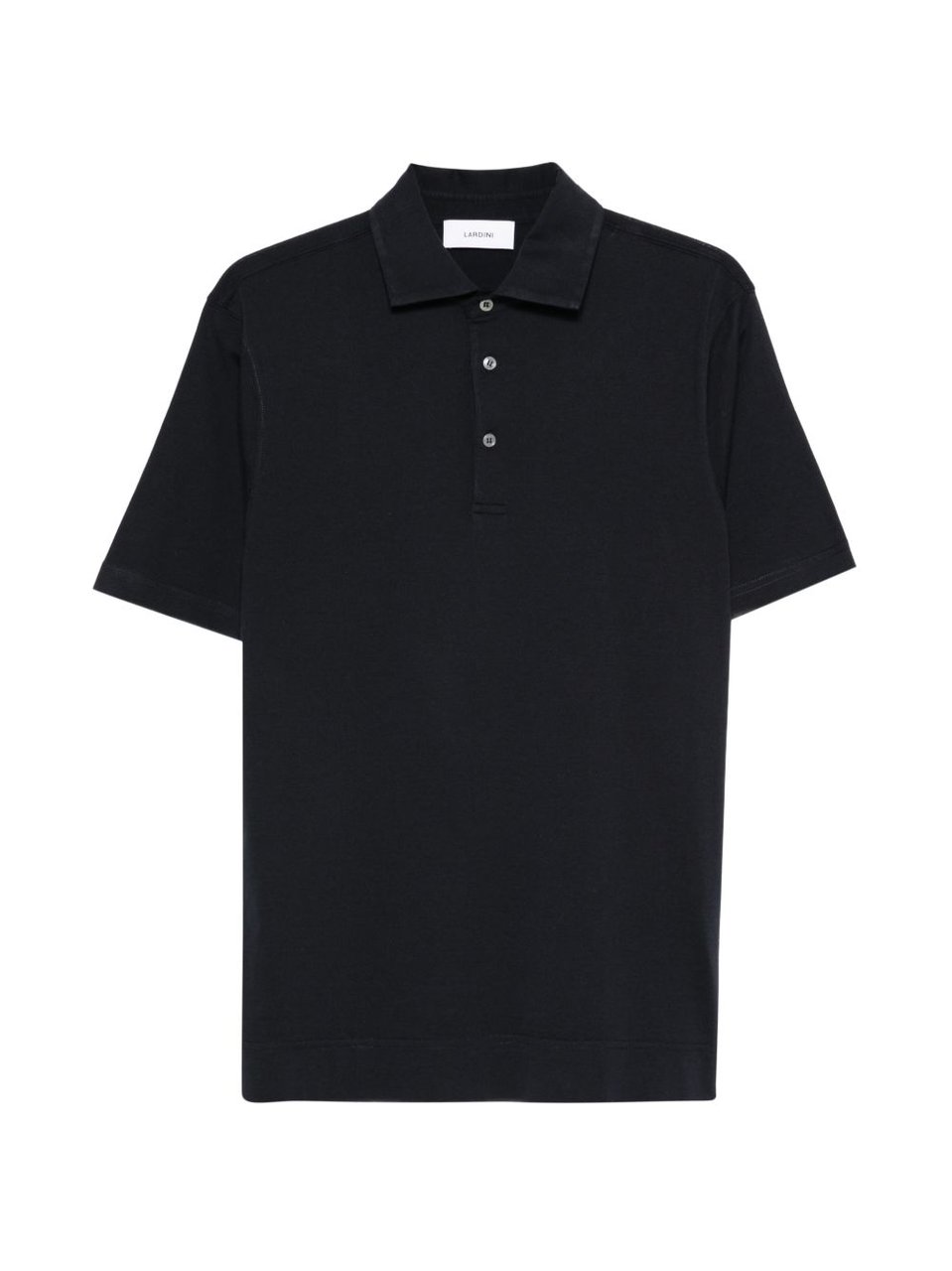 Lardini Dark Blue Cotton Silk Polo Shirt Zwart
