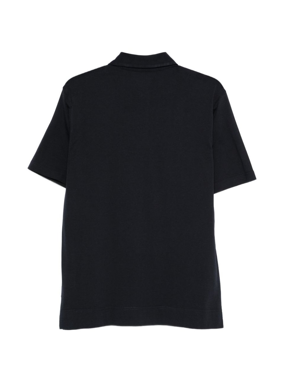 Lardini Dark Blue Cotton Silk Polo Shirt Zwart