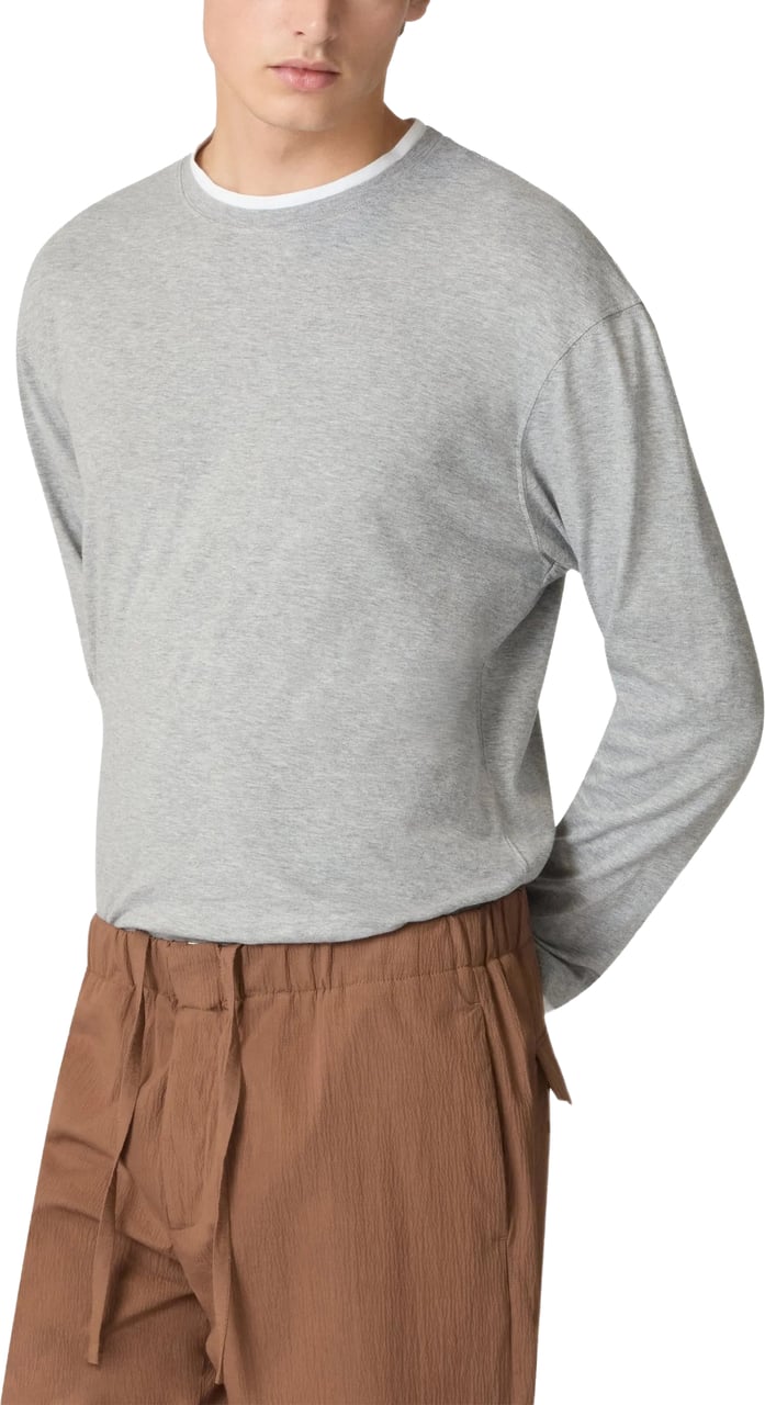 Lardini T-Shirts And Polos Grigio Melange Lichtgrijs