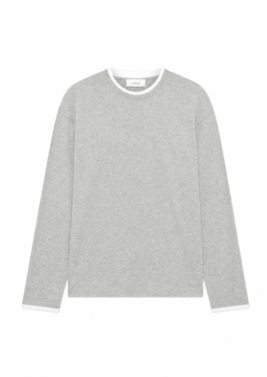 Lardini T-Shirts And Polos Grigio Melange Lichtgrijs