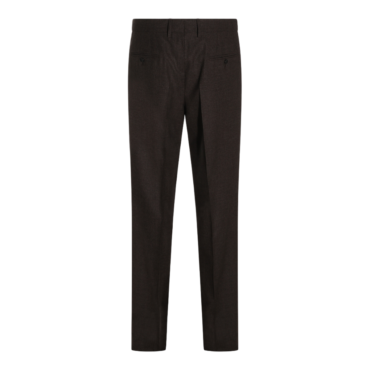 Lardini Slim-Fit Tailored Trousers with Checkered Pattern Bruin