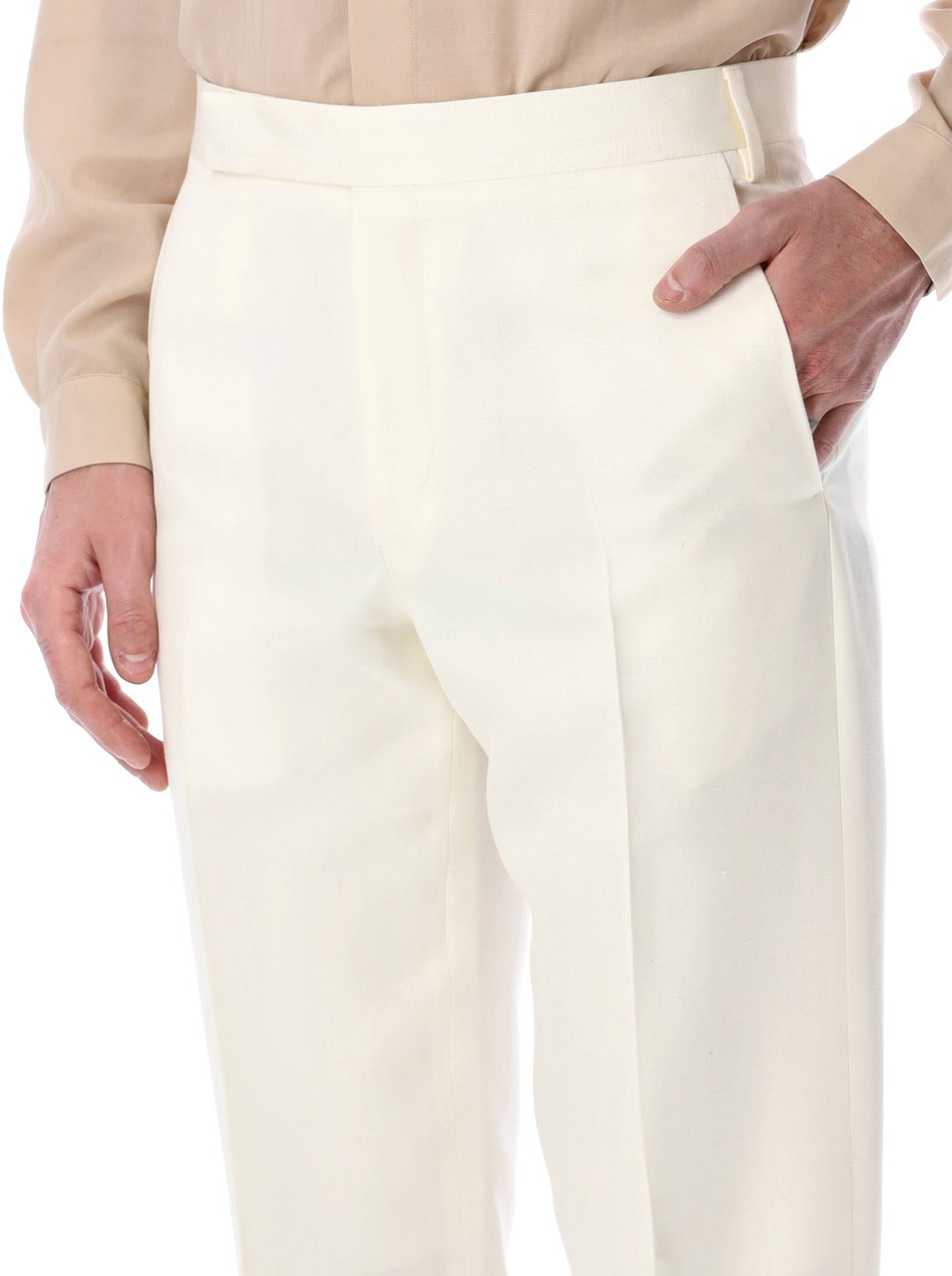 Lardini Lardini ivory EcoVero elegant trousers Beige