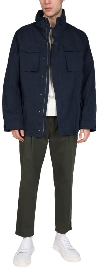 Lardini Structured Double Fabric Jacket Zwart