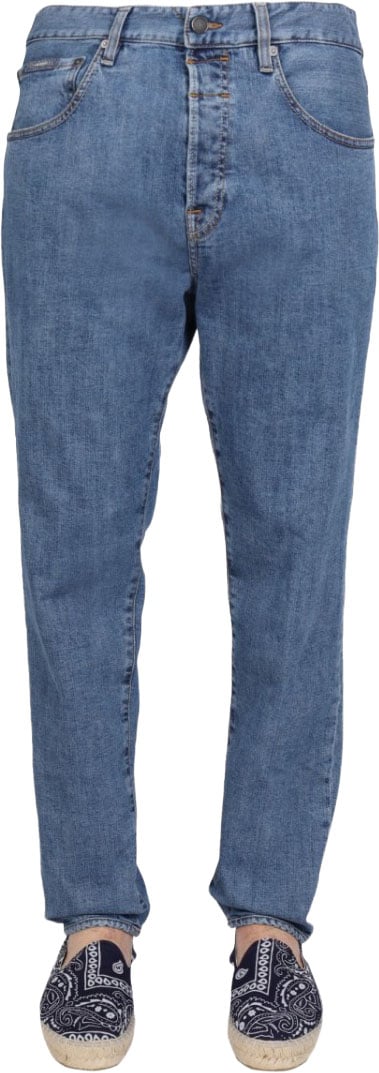 Lardini Medium Blue Five-Pocket Jeans Blauw