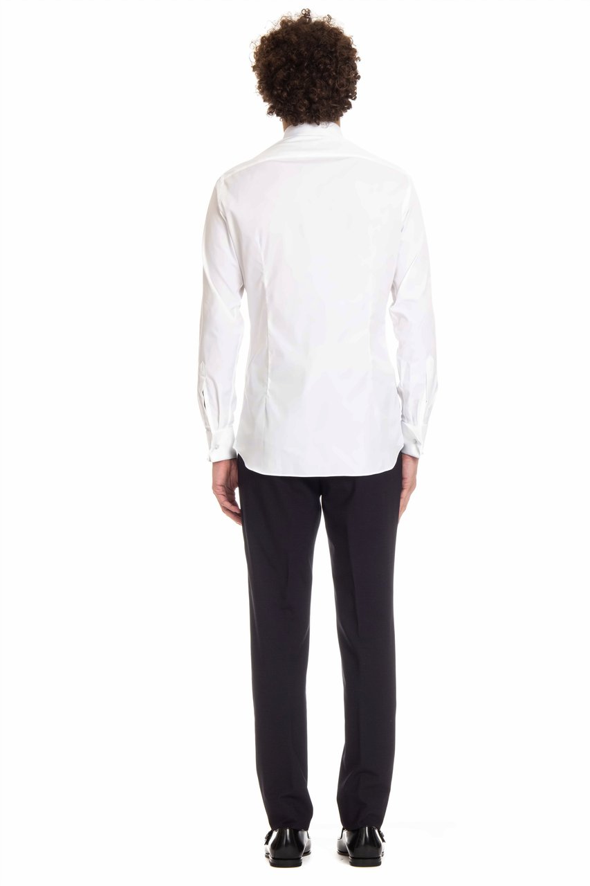 Lardini Ceremony Shirt with Covered Buttons Wit