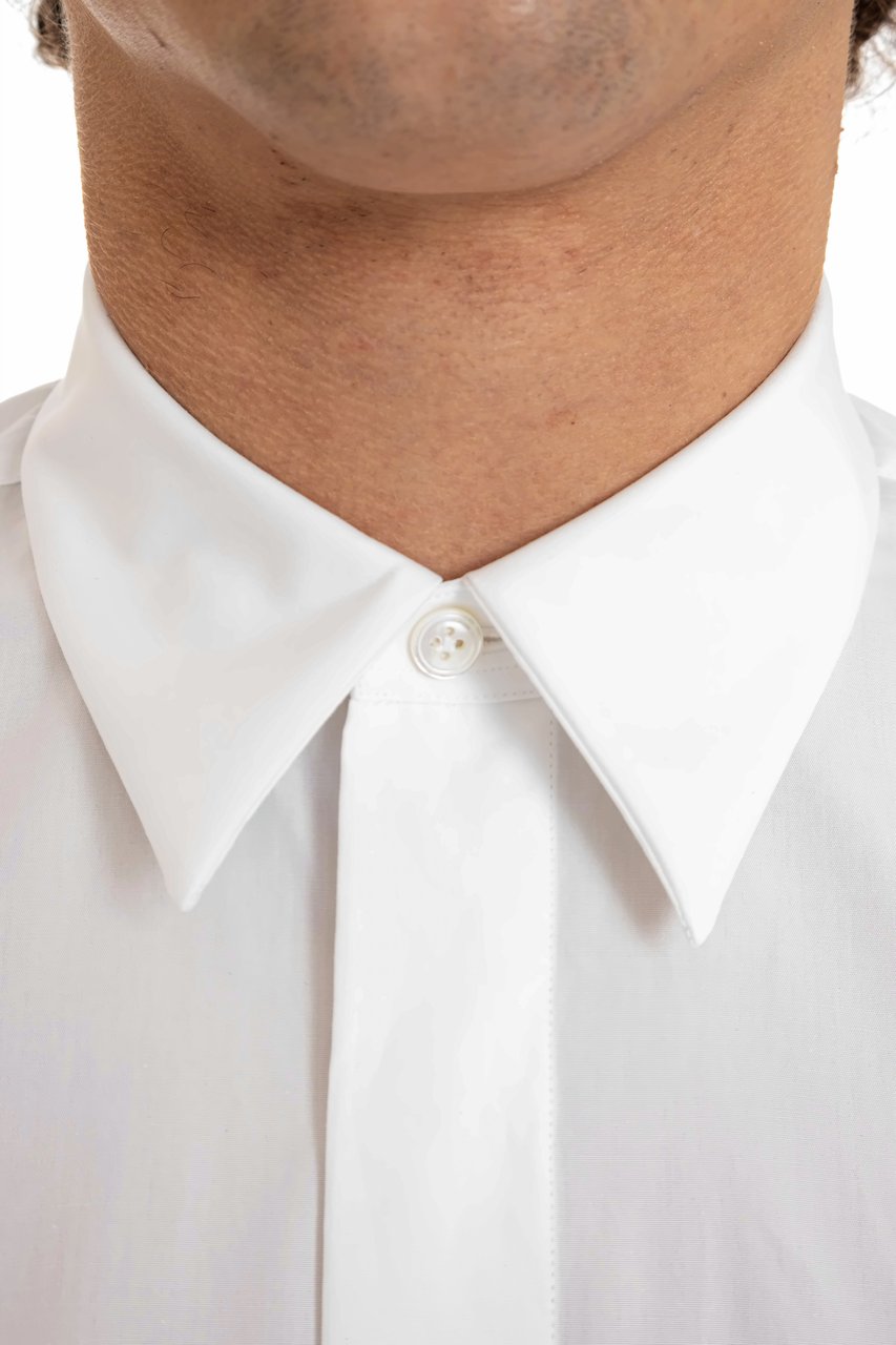 Lardini Ceremony Shirt with Covered Buttons Wit