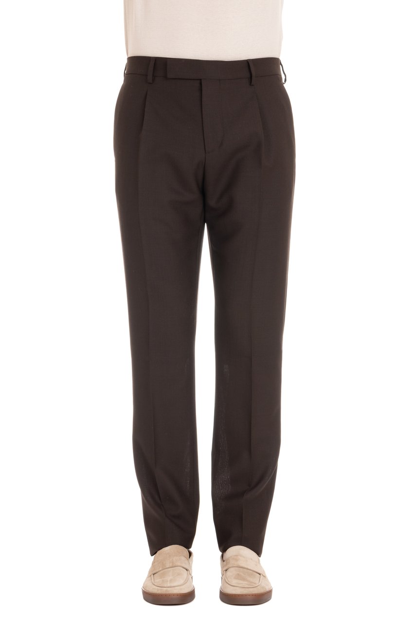 Lardini Relaxed Fit Trousers with Front Pleats Zwart