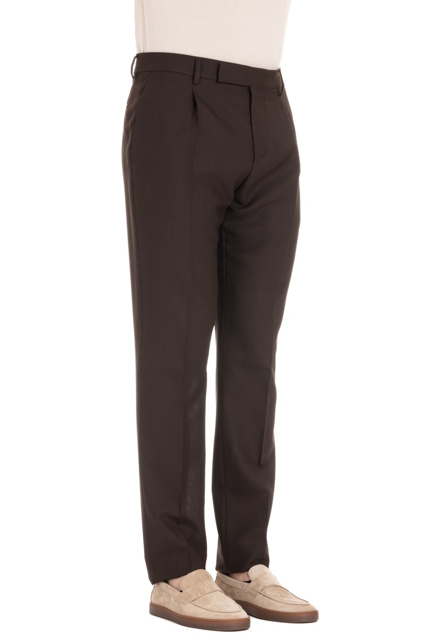 Lardini Relaxed Fit Trousers with Front Pleats Zwart