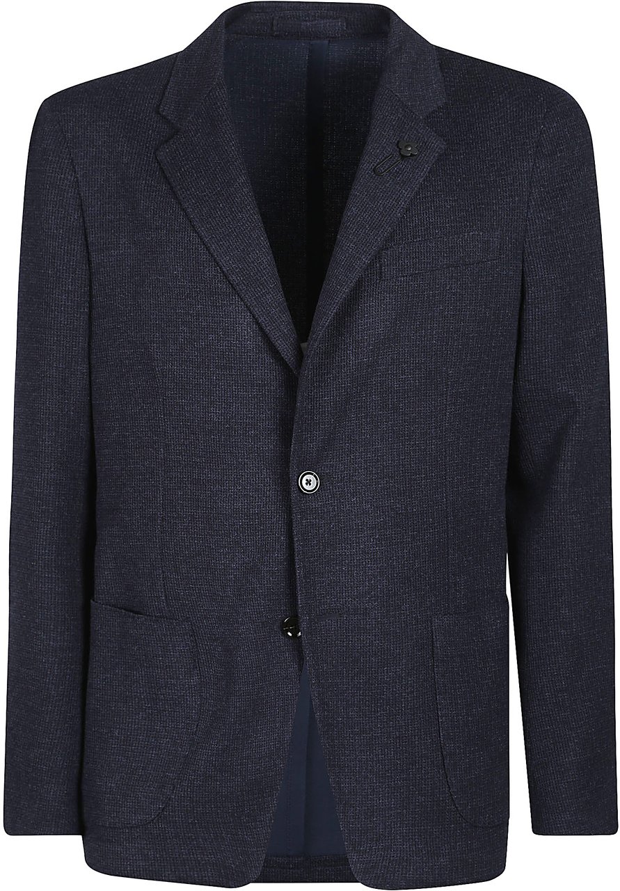 Lardini Liknit Jacket Blue Blauw