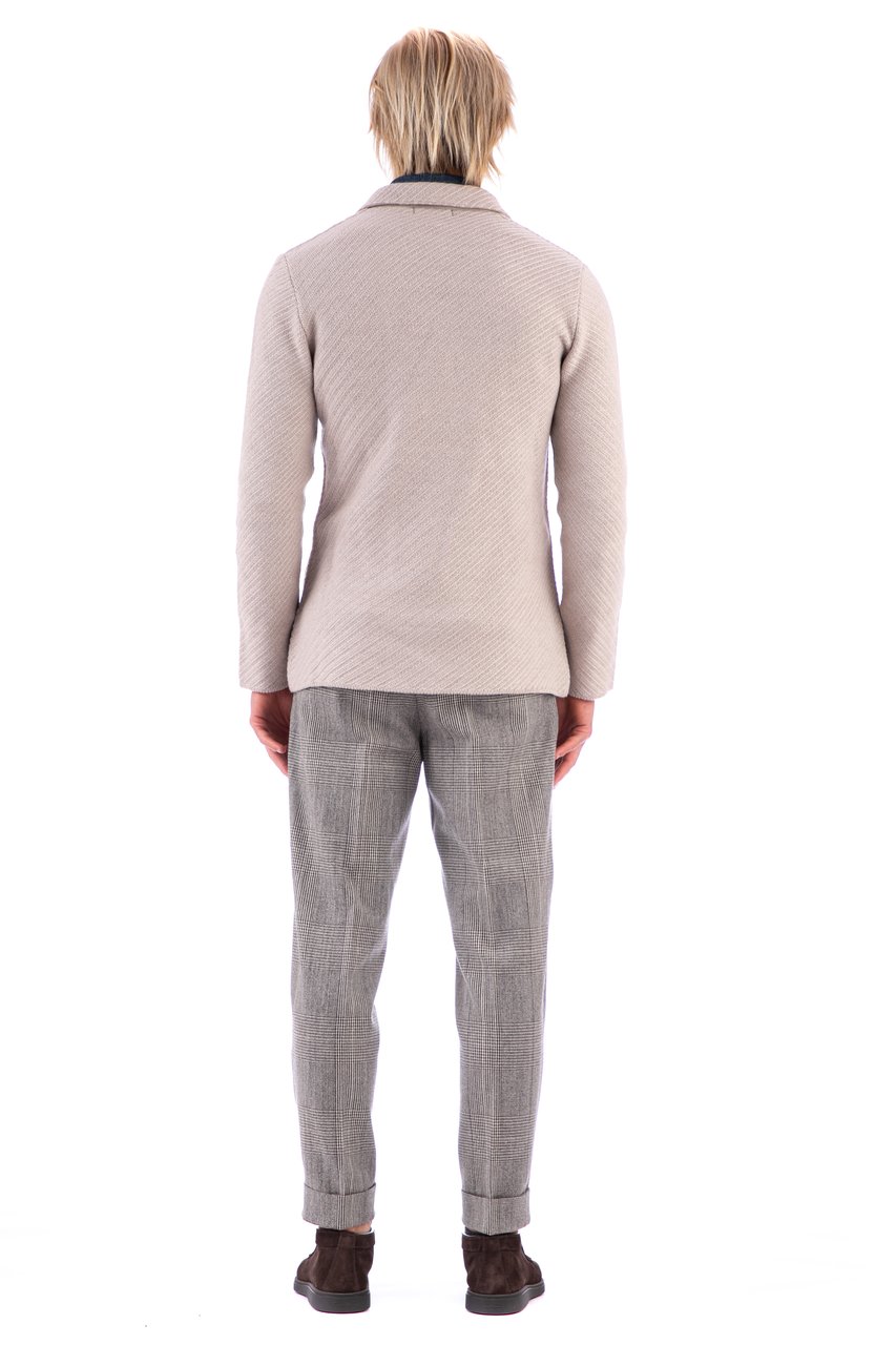 Lardini Double-Breasted Wool Jacket-Sweater Grijs