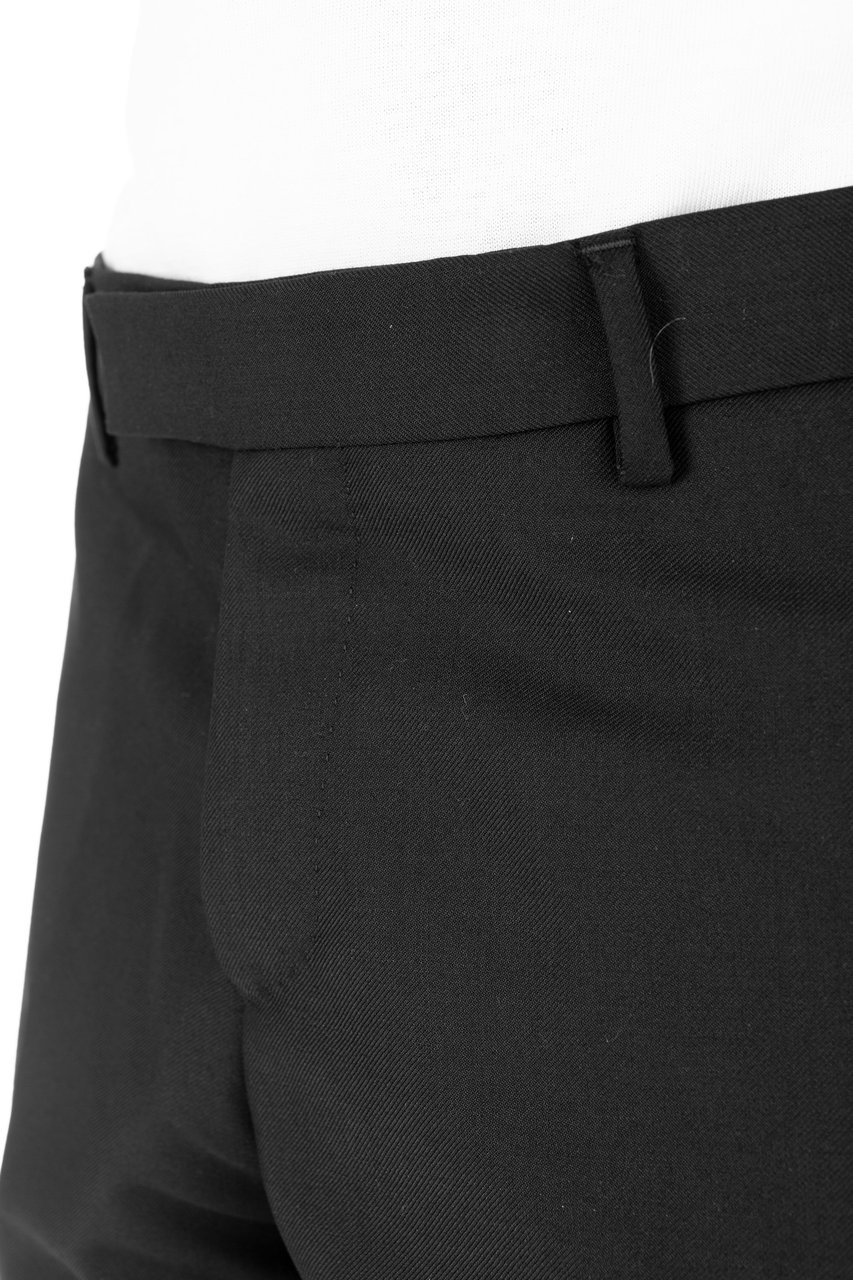 Lardini Black Tailored Trousers in Wool-Mohair Blend Zwart