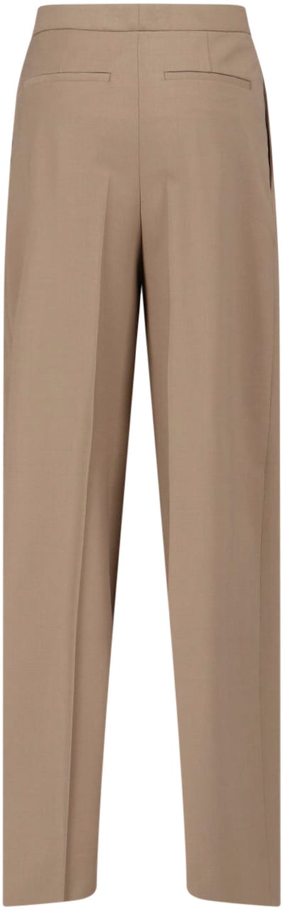 Lardini Brown Wool Blend Tailored Trousers Bruin