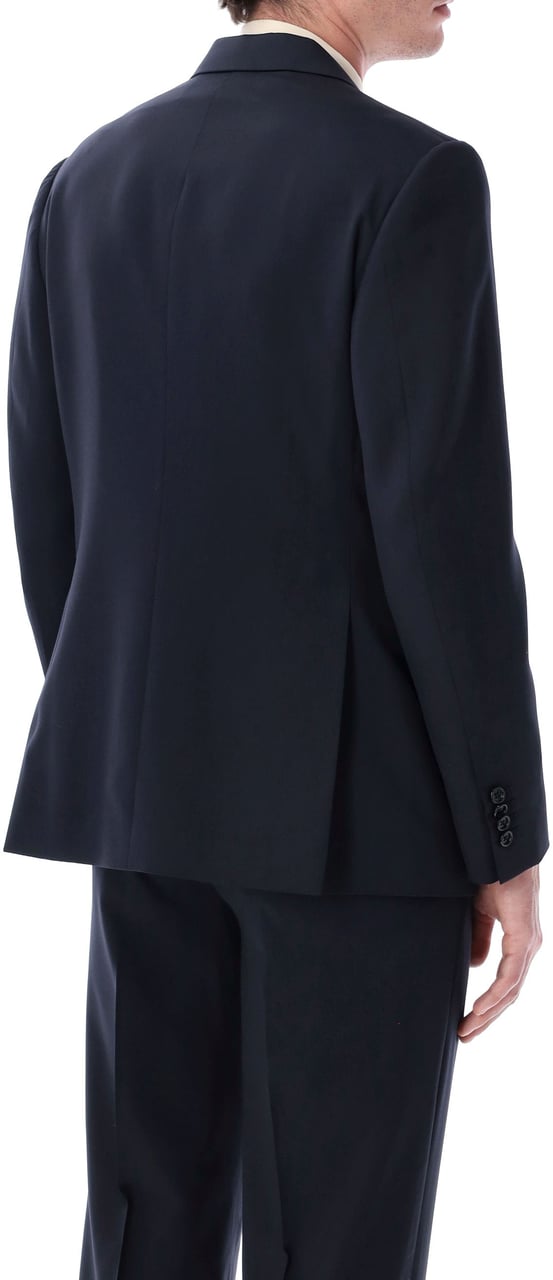 Lardini Lardini Soirée double-breasted navy wool jacket Blauw