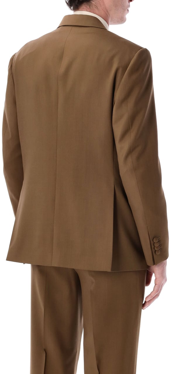 Lardini Lardini Soirée double-breasted brown wool jacket Bruin