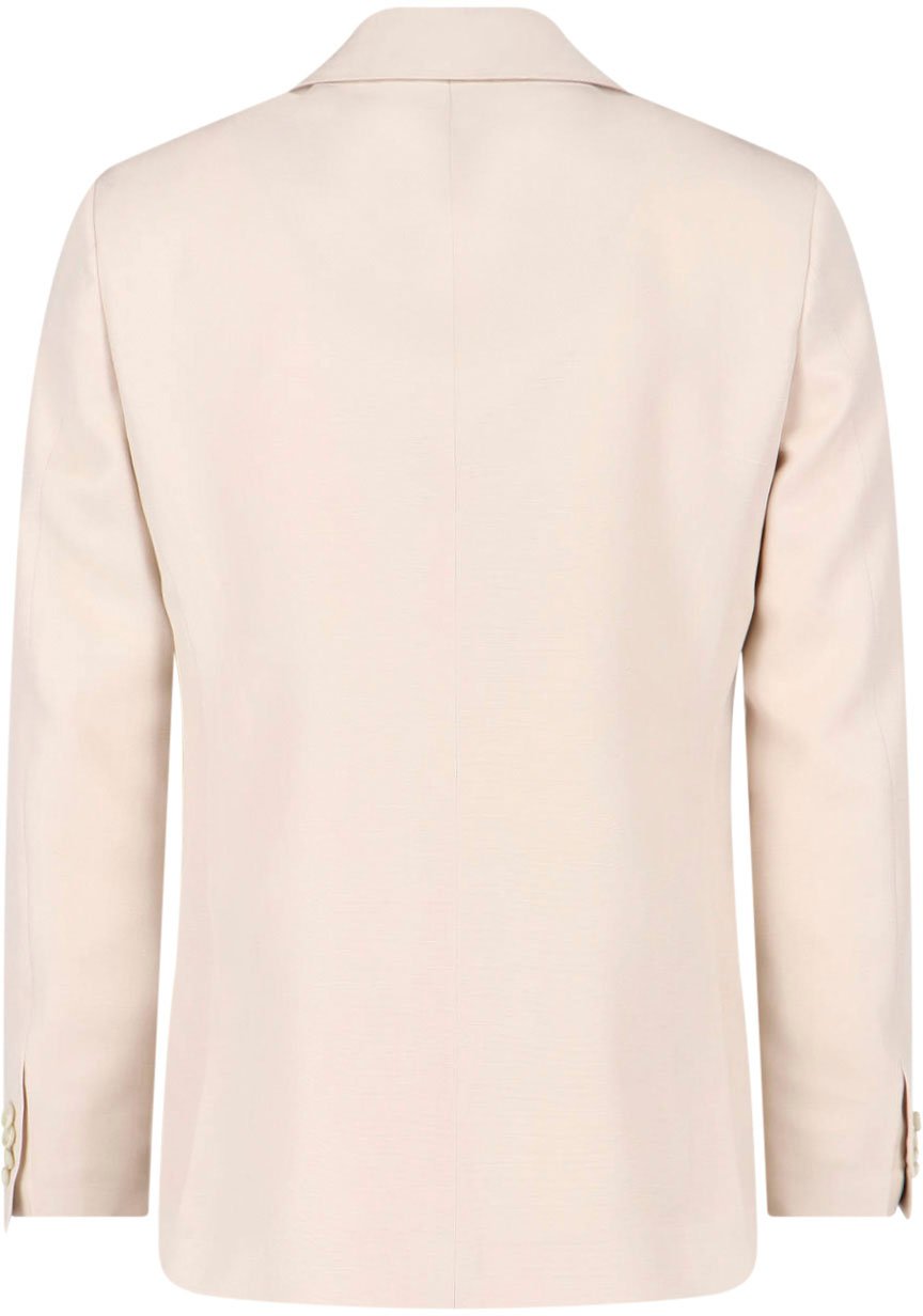 Lardini Cream Single-Breasted Viscose Blazer Neutraal