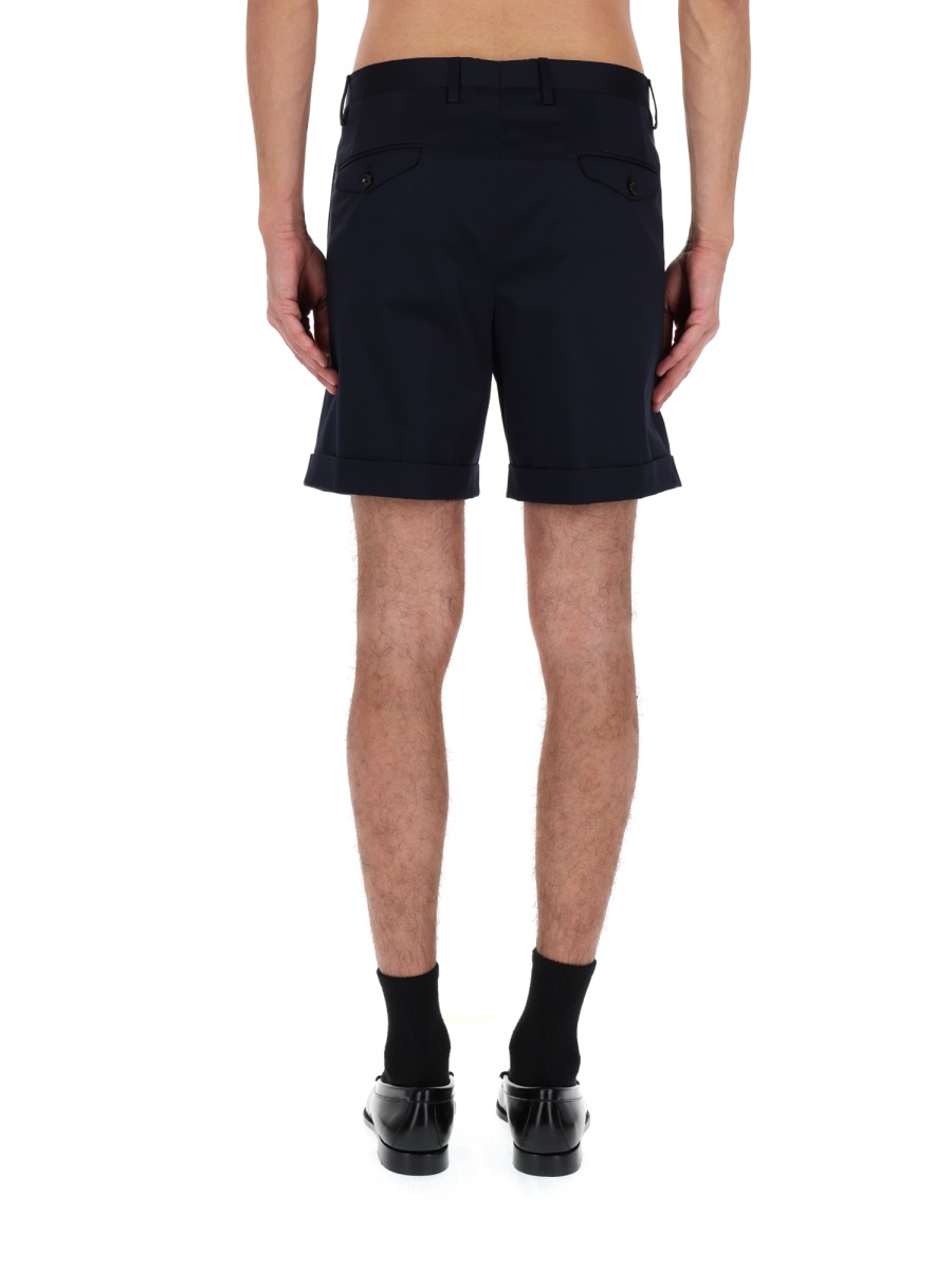 Lardini Neutrals Tailored Front Pleats Cotton Shorts Zwart