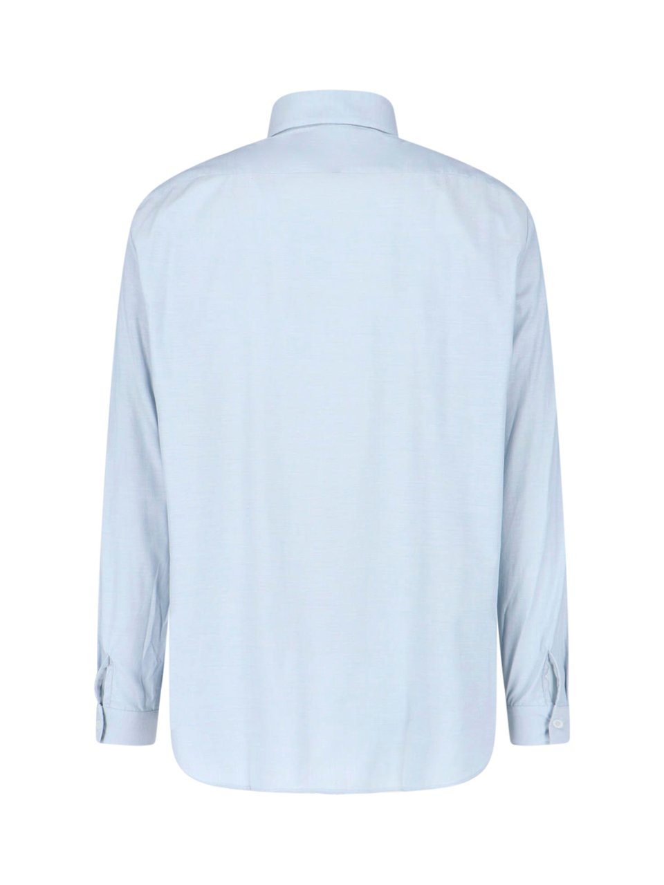 Lardini Light Blue Long-Sleeved Cotton Viscose Shirt Blauw