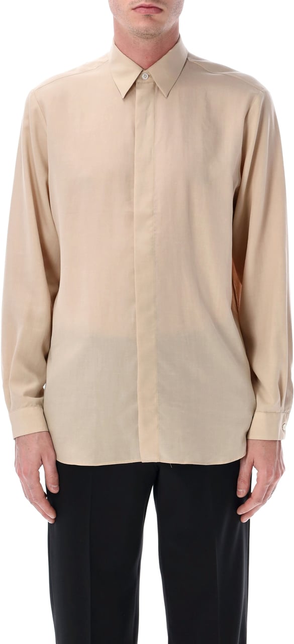 Lardini Camicia Bottone Ricoperto Beige Beige