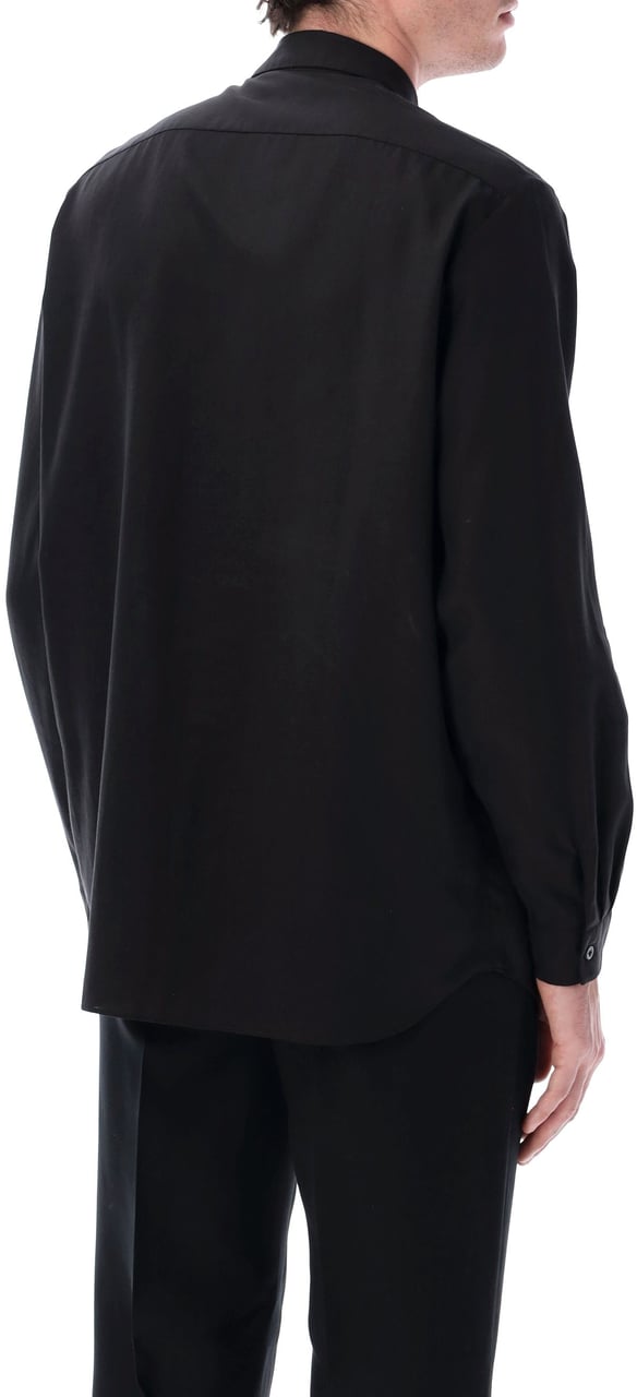 Lardini Lardini Oversized linen & lyocell shirt Zwart