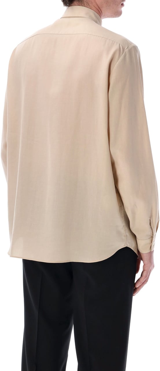 Lardini Lardini Oversized linen & lyocell shirt Beige