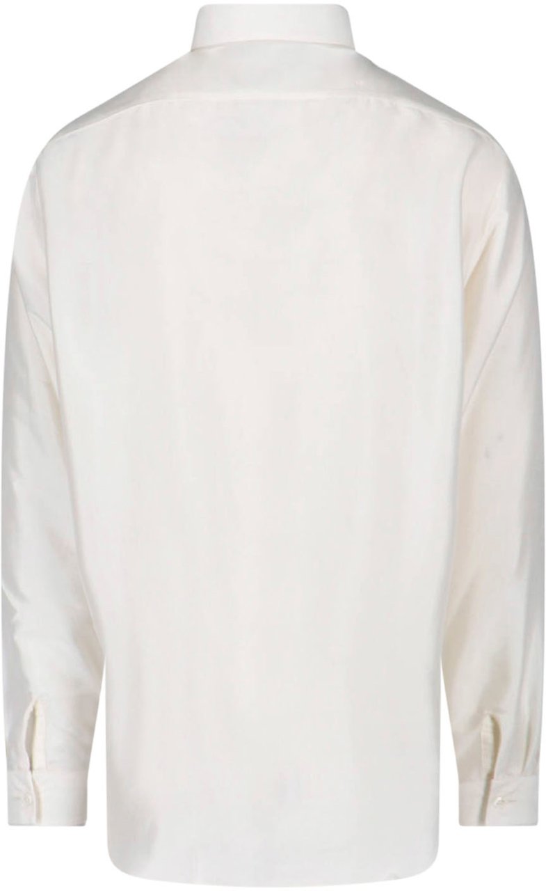 Lardini White Long-Sleeved Cotton Viscose Shirt Wit