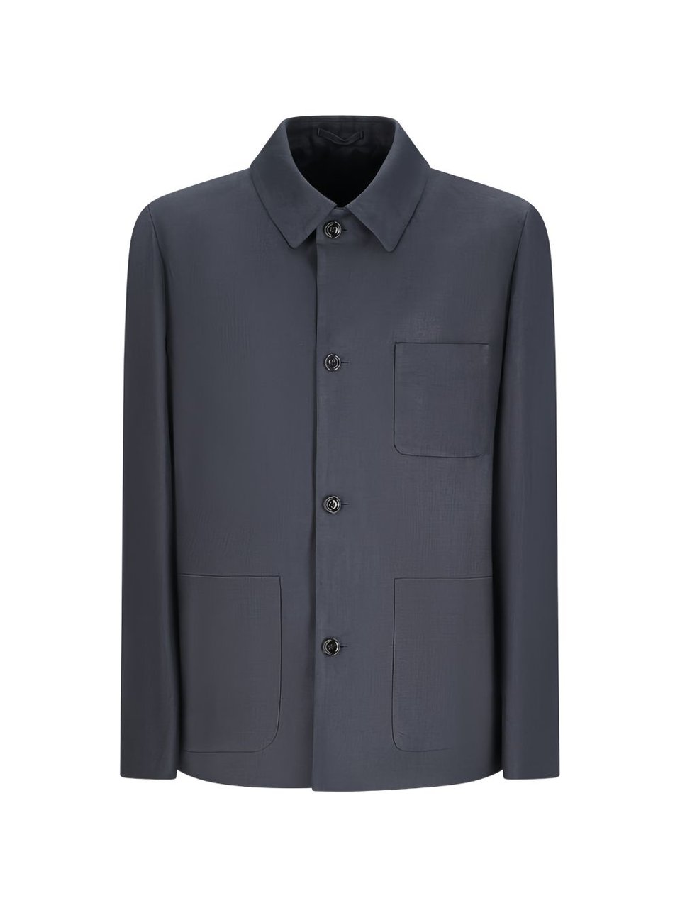 Lardini Grey Casual Patch Pockets Shirt Grijs