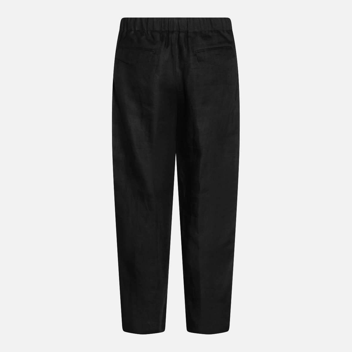 Lardini Straight Leg Trousers With Textured Fabric And Elastic Waistband Zwart