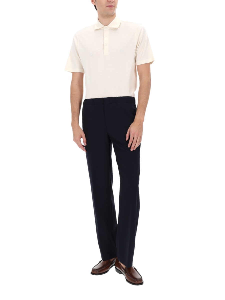 Lardini Straight-Leg Pure Virgin Wool Pants Zwart