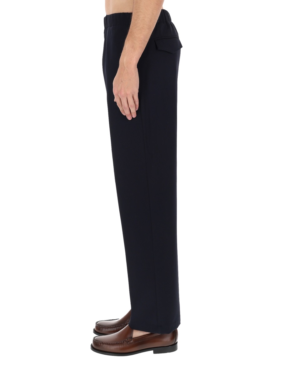Lardini Straight-Leg Pure Virgin Wool Pants Zwart