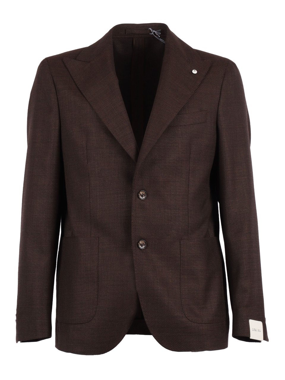 L.B.M 1911 Brown Tailored Wool Blazer Zwart