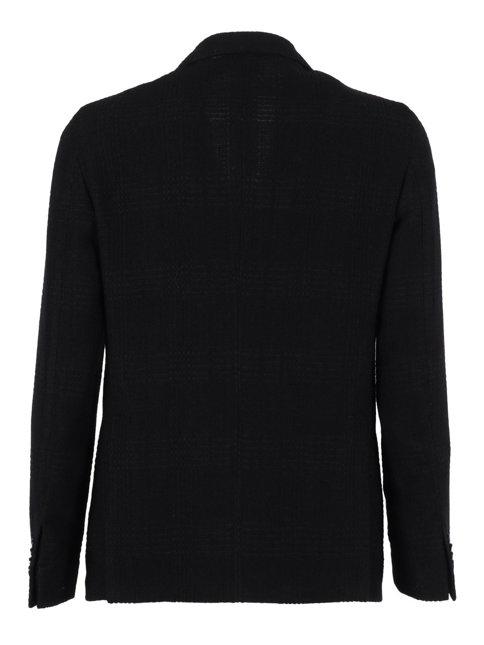 L.B.M 1911 Black Double Breasted Checkered Jacket Zwart